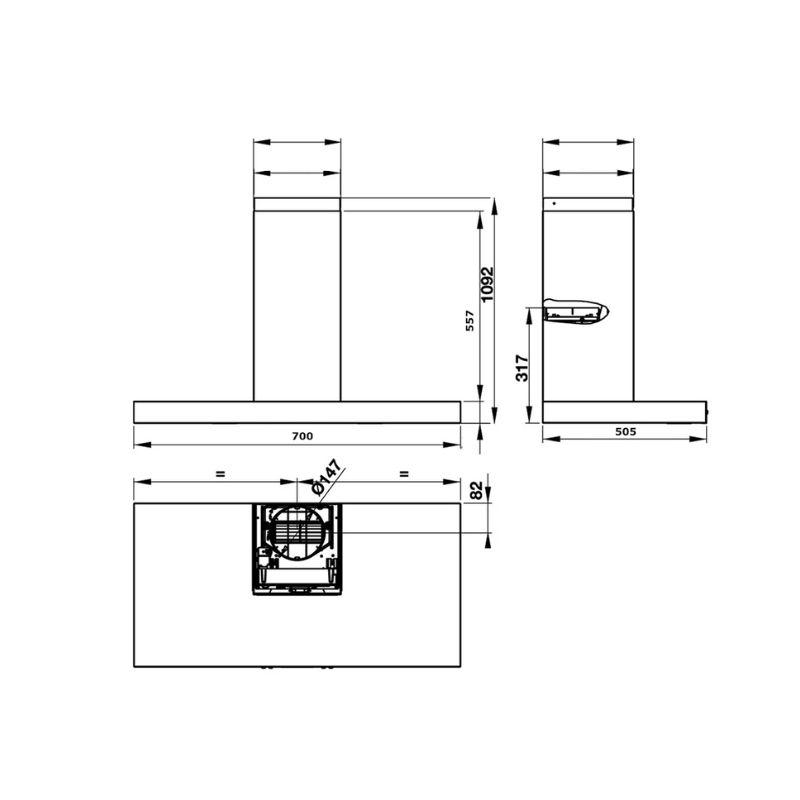Máy hút mùi Hafele HC-W705B 533.87.377 áp tường