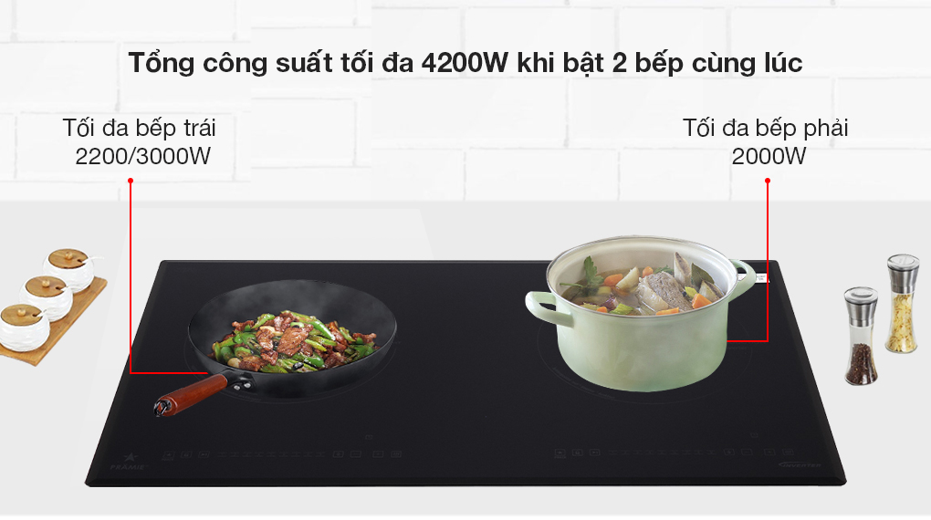 Bếp điện từ đôi Pramie PRMY 2105