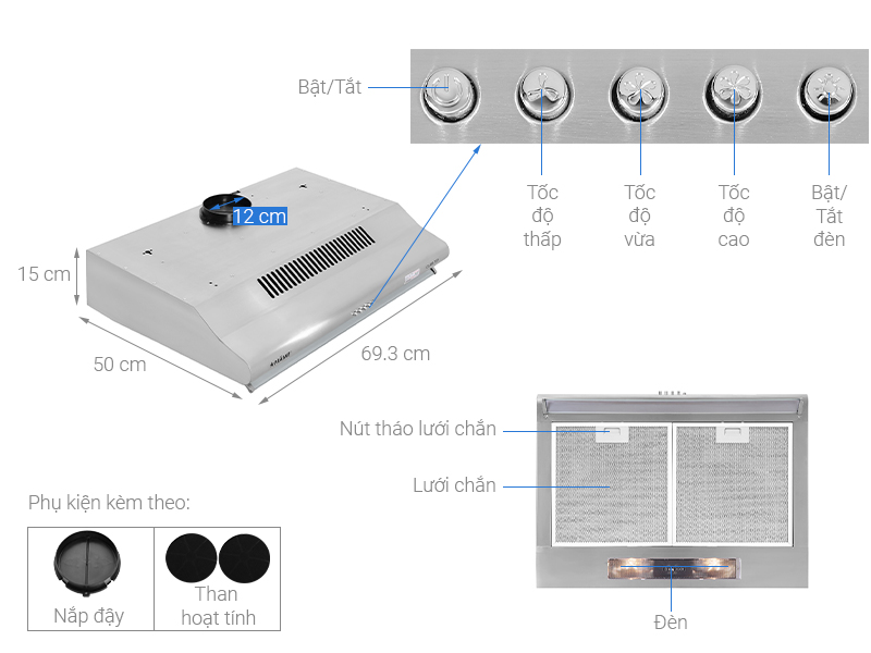 Máy hút mùi Pramie CL9S-700