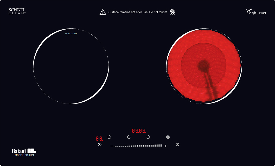 Bếp điện từ đôi Batani EG-02P4