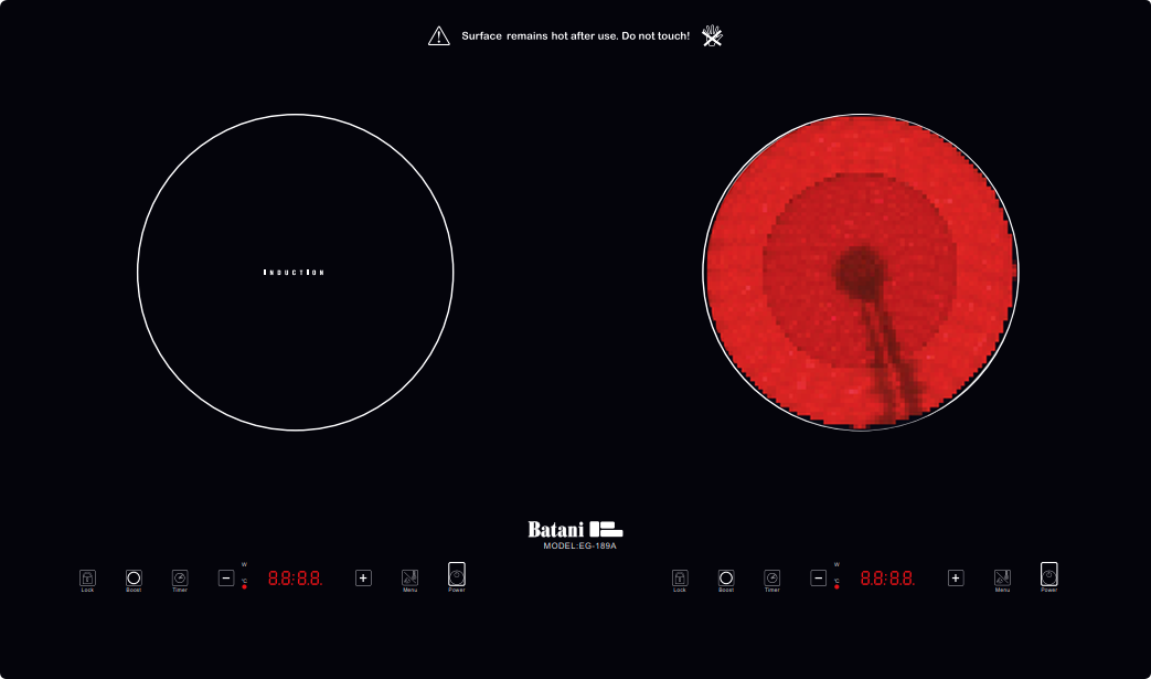 Bếp điện từ đôi Batani EG-189A