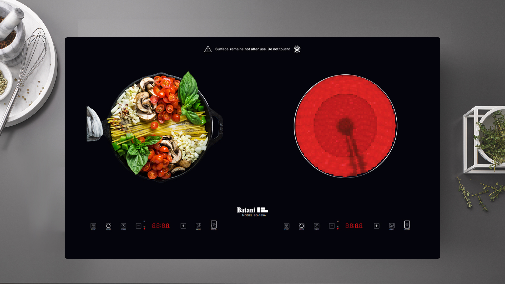 Bếp điện từ đôi Batani EG-189A