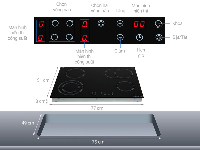 Bếp hồng ngoại Modena BC 1741