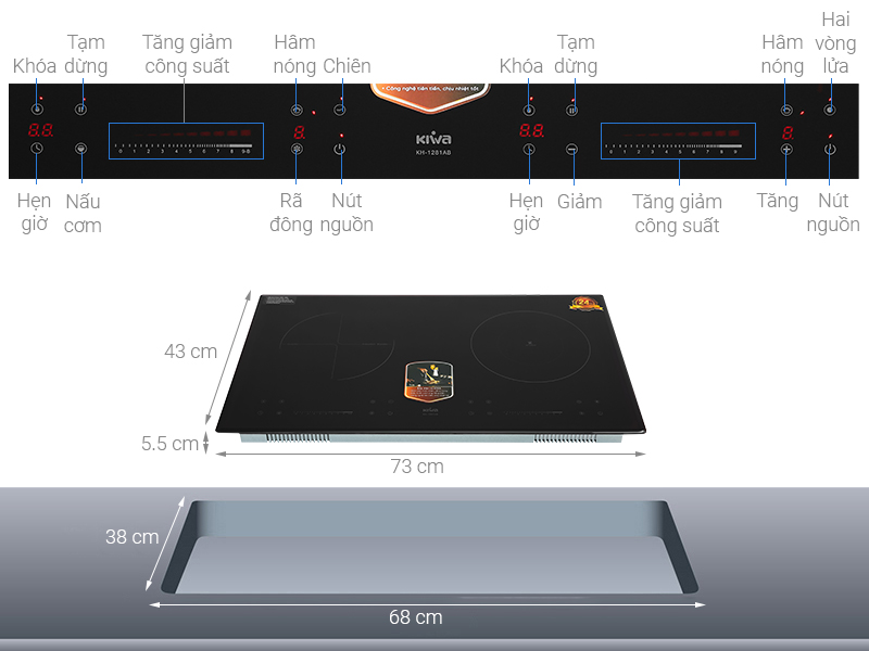 Bếp điện từ Kiwa KH-1281AB