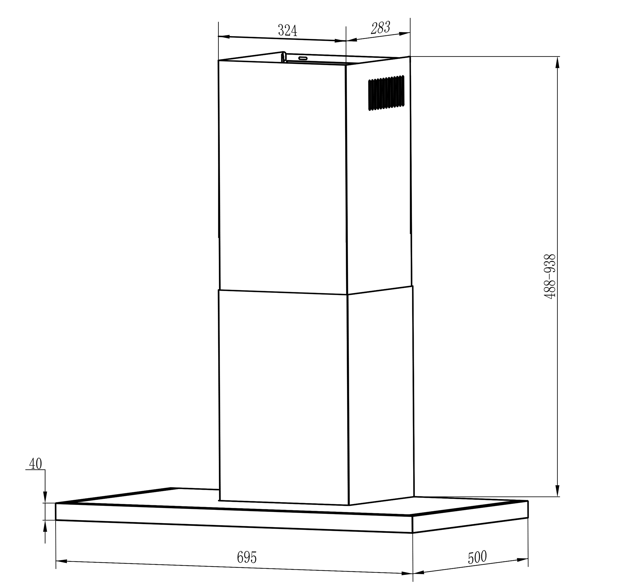 MÁY HÚT MÙI KAFF KF-771B NEW BLACK