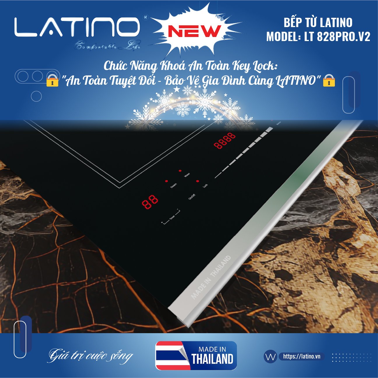 Bếp điện từ đôi LATINO LT - 828Pro.V2