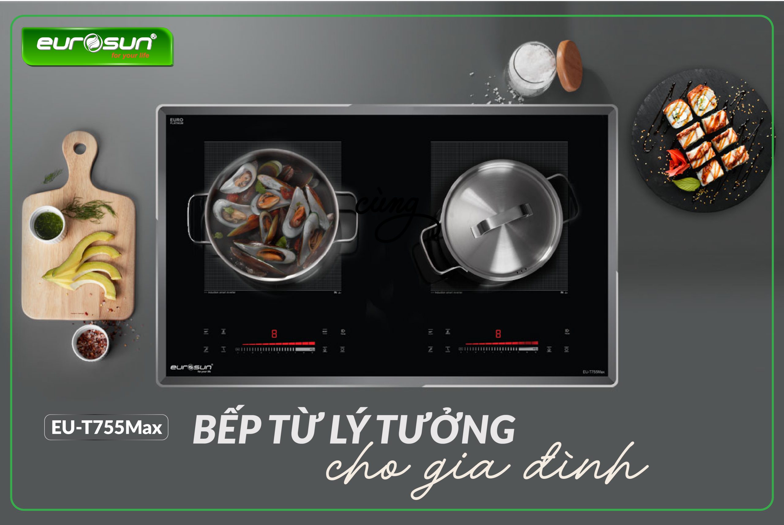 Bếp từ đôi Eurosun EU-T755Max