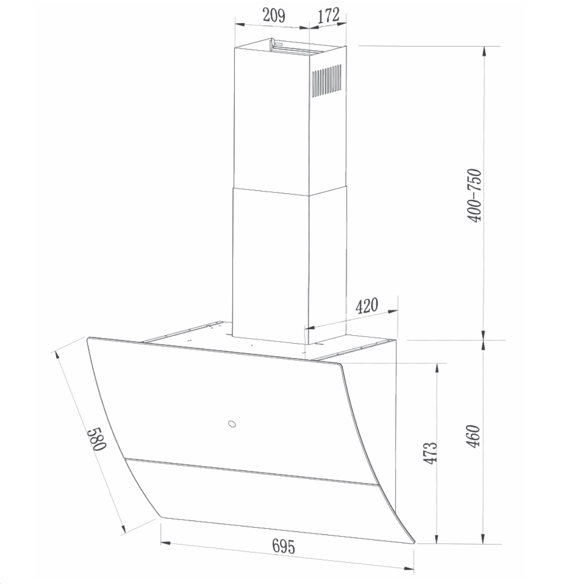 Máy hút mùi Emberton EB  - AT70 LUX Smart