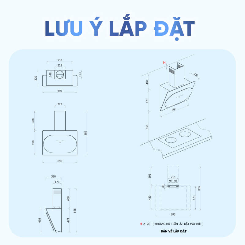 Máy hút mùi Enic V53