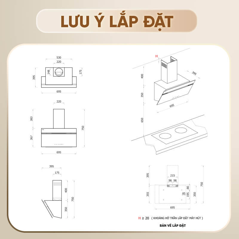 Máy hút mùi Enic V06