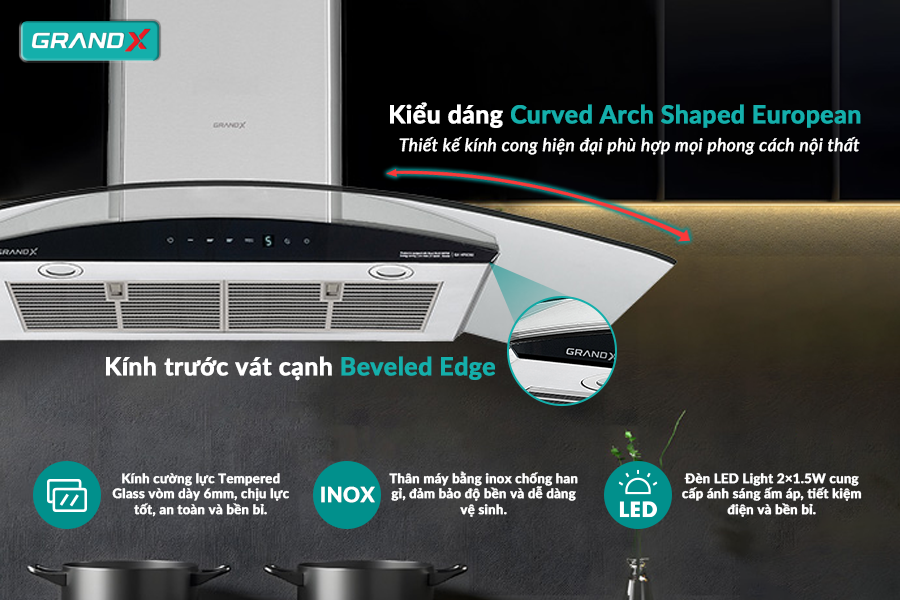 Máy hút mùi Grandx GX H70C62