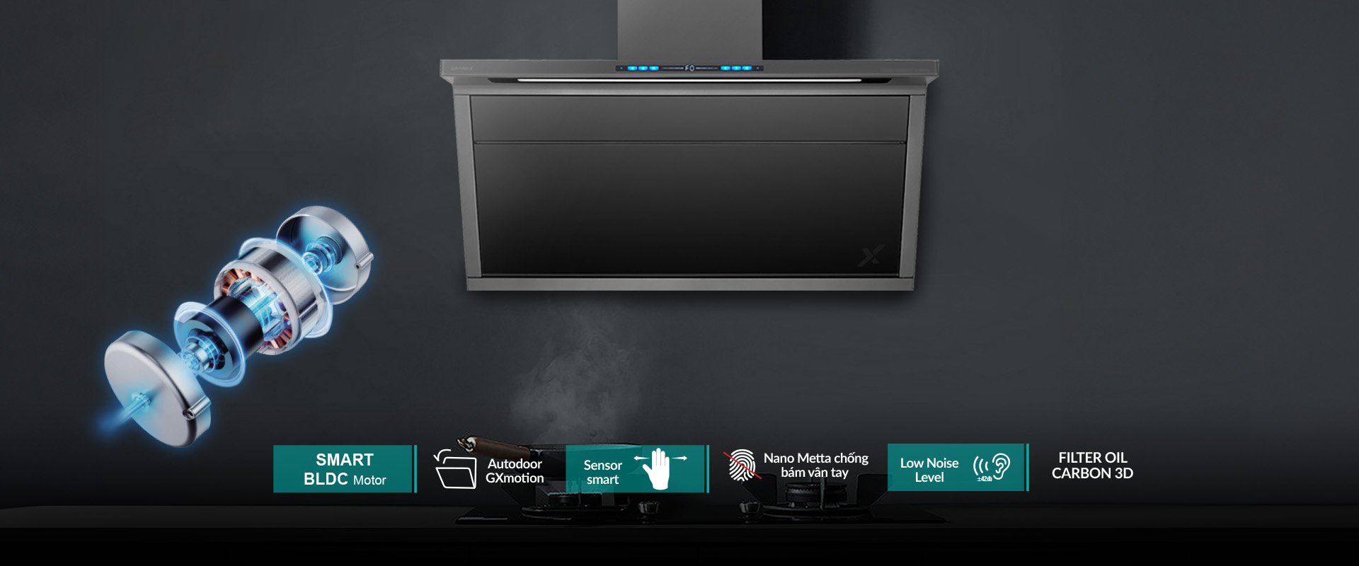 Máy hút mùi Grandx GX H90T88G / GX H90T88M