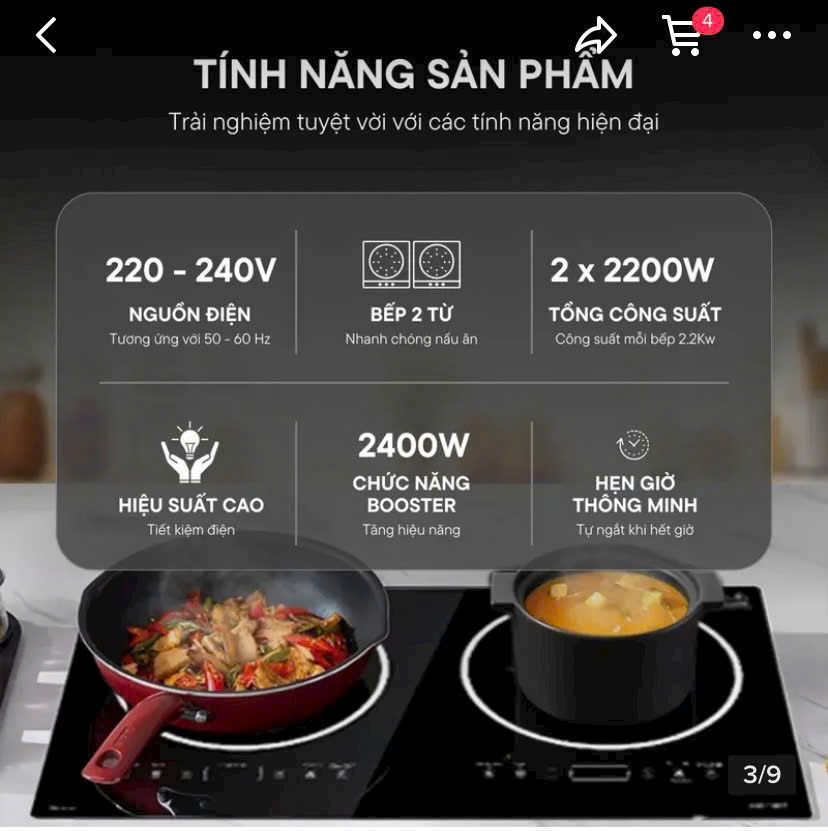 Bếp từ đôi Malacka MK-189T