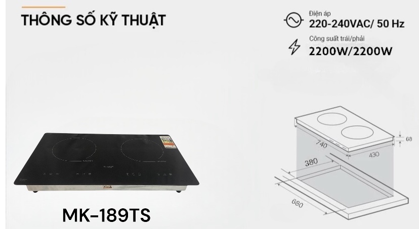 Bếp từ đôi Malacka MK-189TS