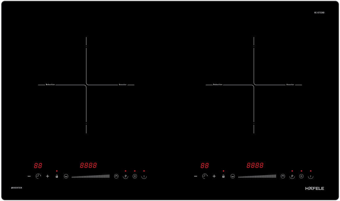 Bếp từ 2 vùng nấu Inverter nhập khẩu Malaysia Hafele HC-I73242B | 536.61.857