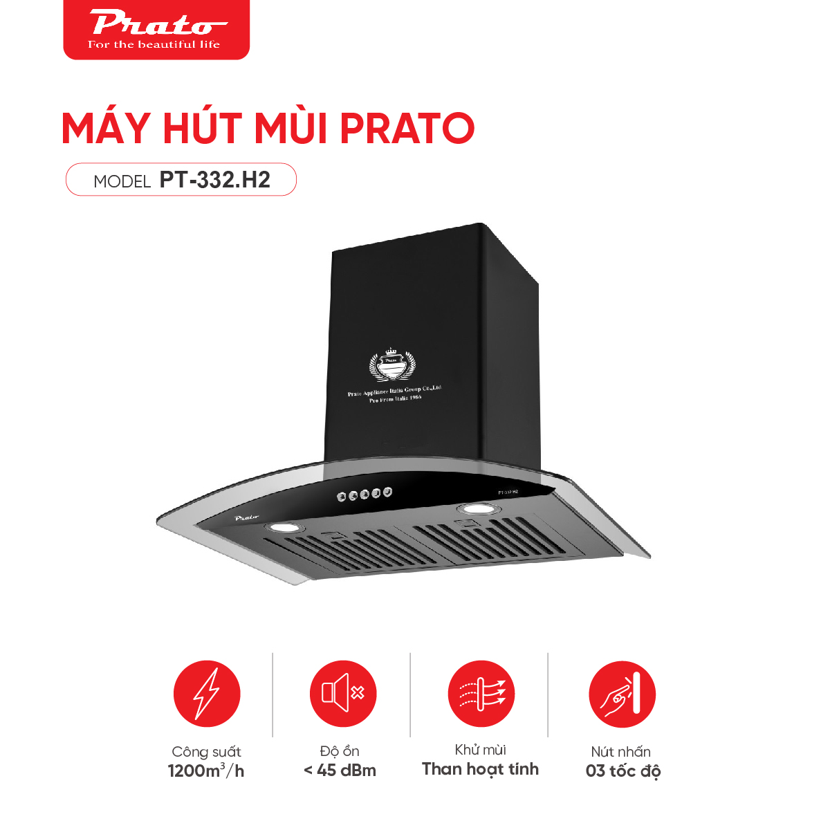 Máy hút mùi Prato PT-332.H2