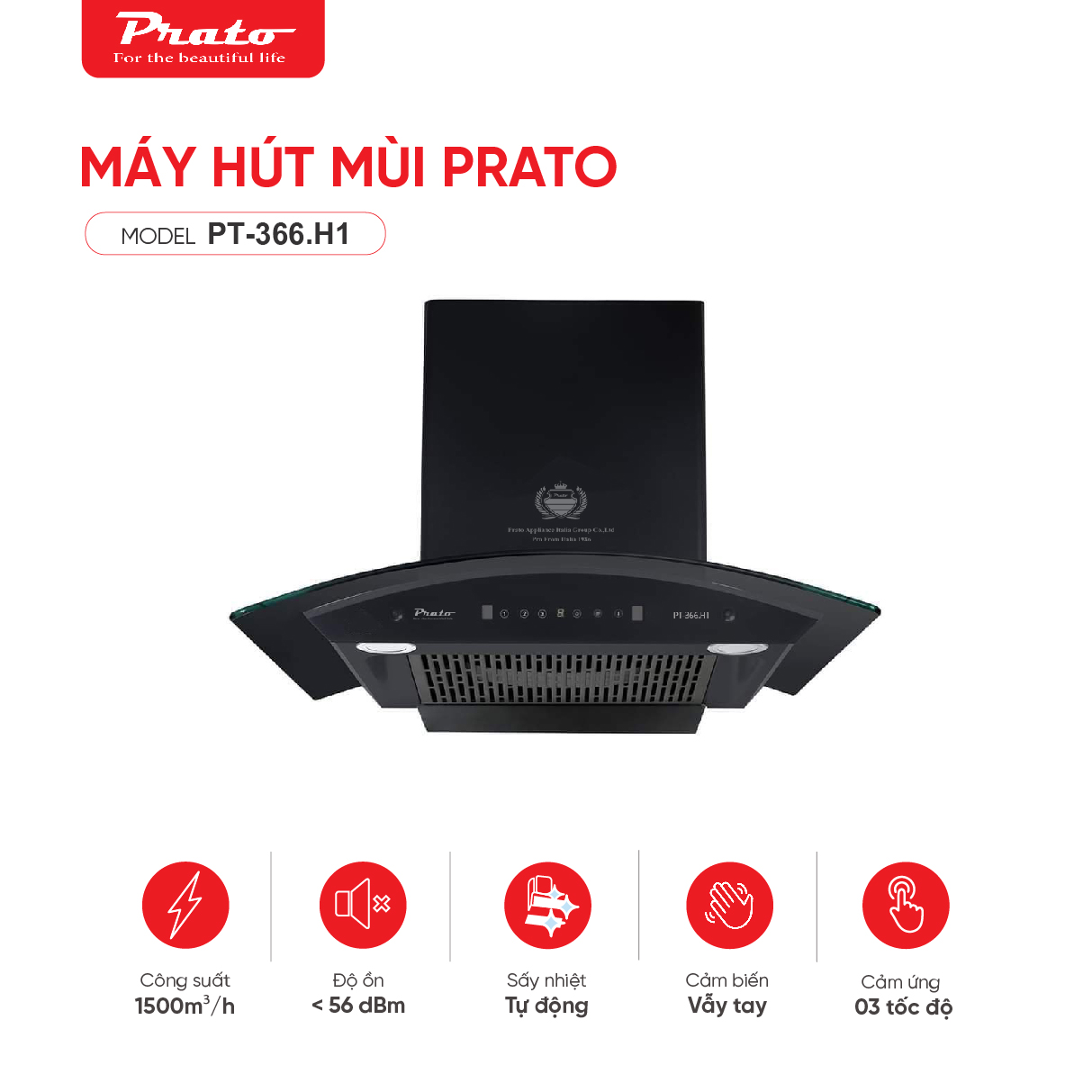 Máy hút mùi Prato PT-366.H1