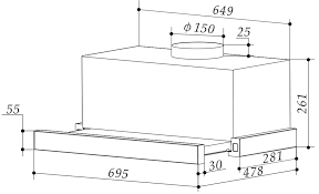 HÚT MÙI ÂM TỦ KÍCH THƯỚC 700MM CARINY CAW-7001SS