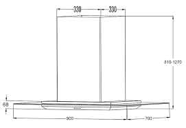 Hút mùi đảo kính thẳng kích thước 900MM Cariny CAWI-9009RGS