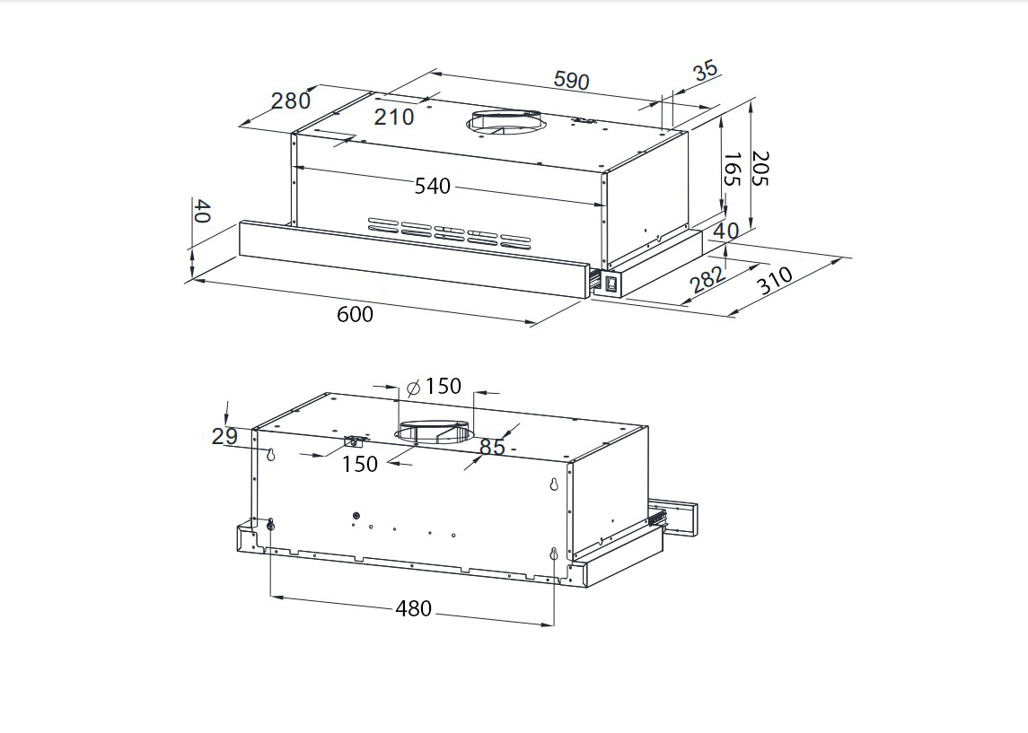 Máy hút mùi Hubscher model: RHC-2216.PC60