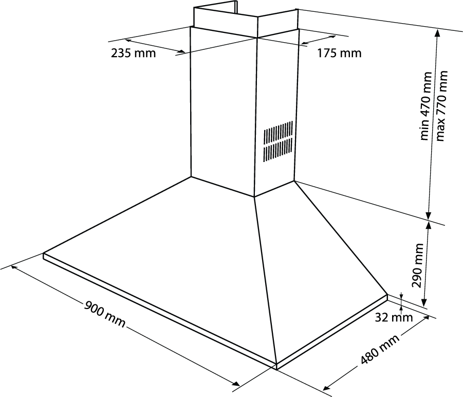 Máy Hút Mùi Gắn Tường GT-H301