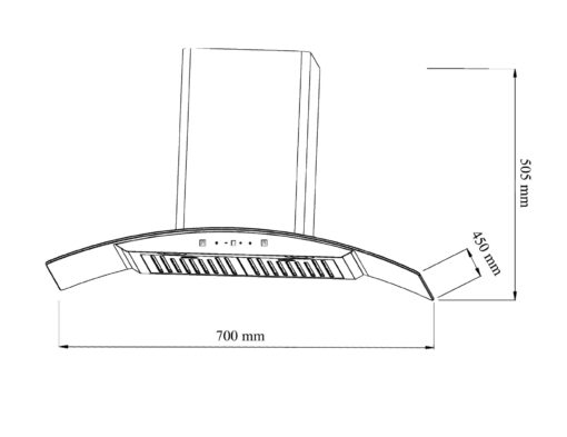 Hút mùi kính cong Hesman HO3101