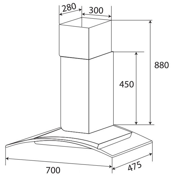Máy hút mùi kính cong KAFF KF-GB773