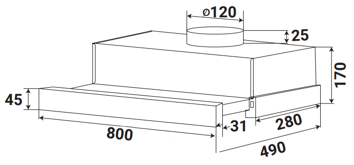 ﻿﻿Máy hút mùi âm tủ KF-TL1008B
