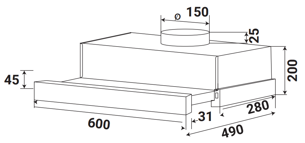 Máy hút mùi KAFF KF-TL600ST