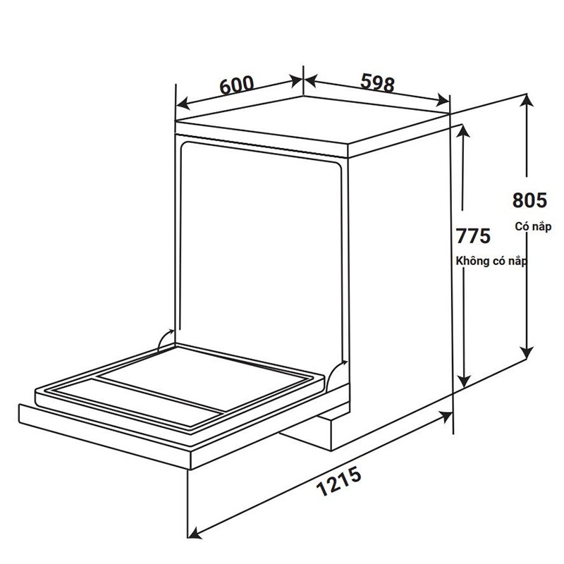 Máy rửa bát KAFF KF-BHMI775YS