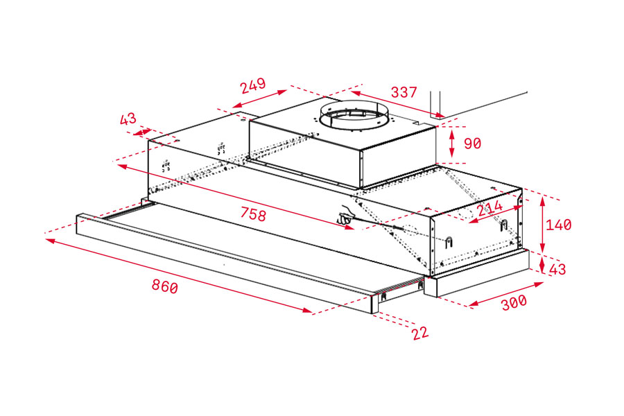 Máy hút mùi âm tủ Teka CNL 9610