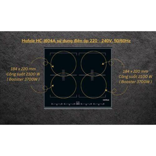 Bếp từ Hafele 4 vùng nấu HC F604A 537.09.502 lắp âm