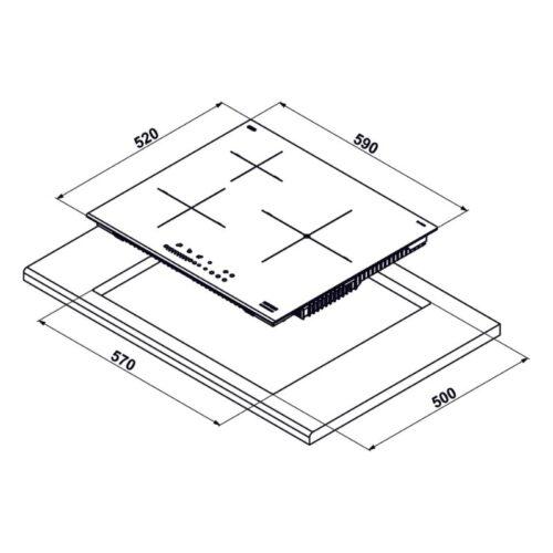 Bếp từ 3 vùng nấu Hafele HC-I6035B 533.09.961
